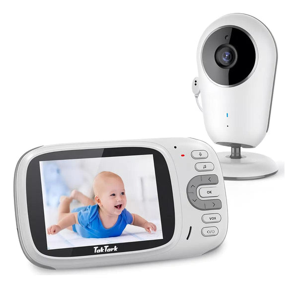 Taktark Bm603 Pro babá eletrônica com câmera noturna automática áudio bidirecional zoom digital e temperatura ambiente cor branco bivolt